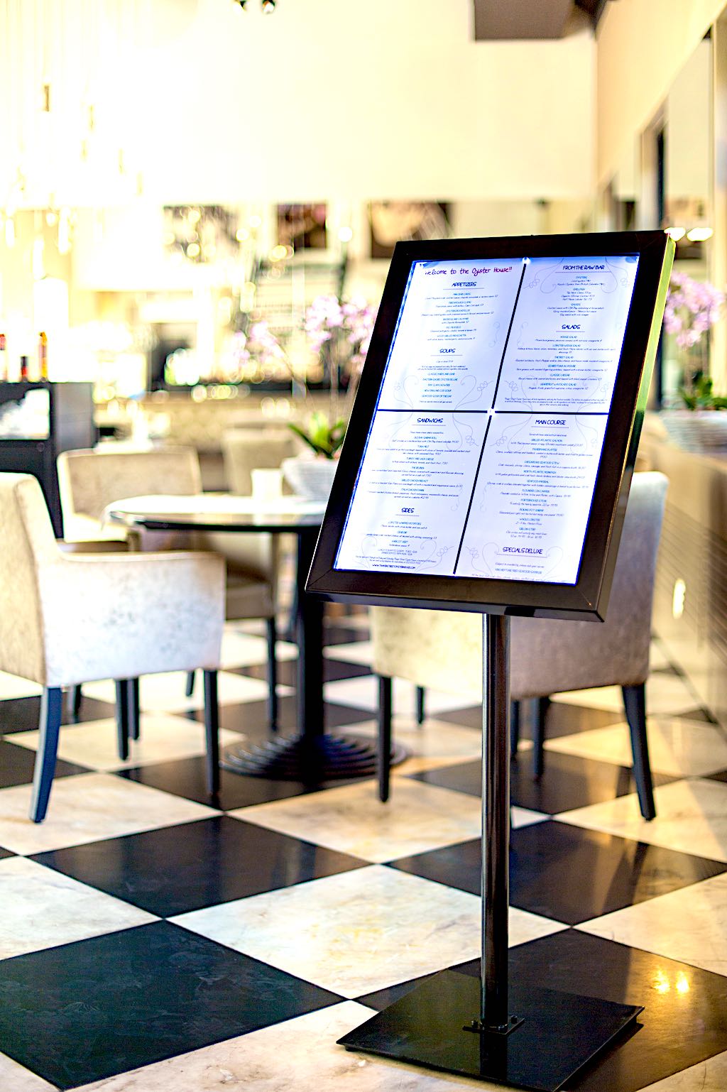 Informatiedisplays voor restaurant of Hotel